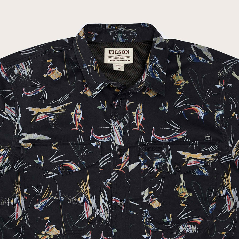 Twin lakes sport shirt by Filson | Offshore catch print (Blue)