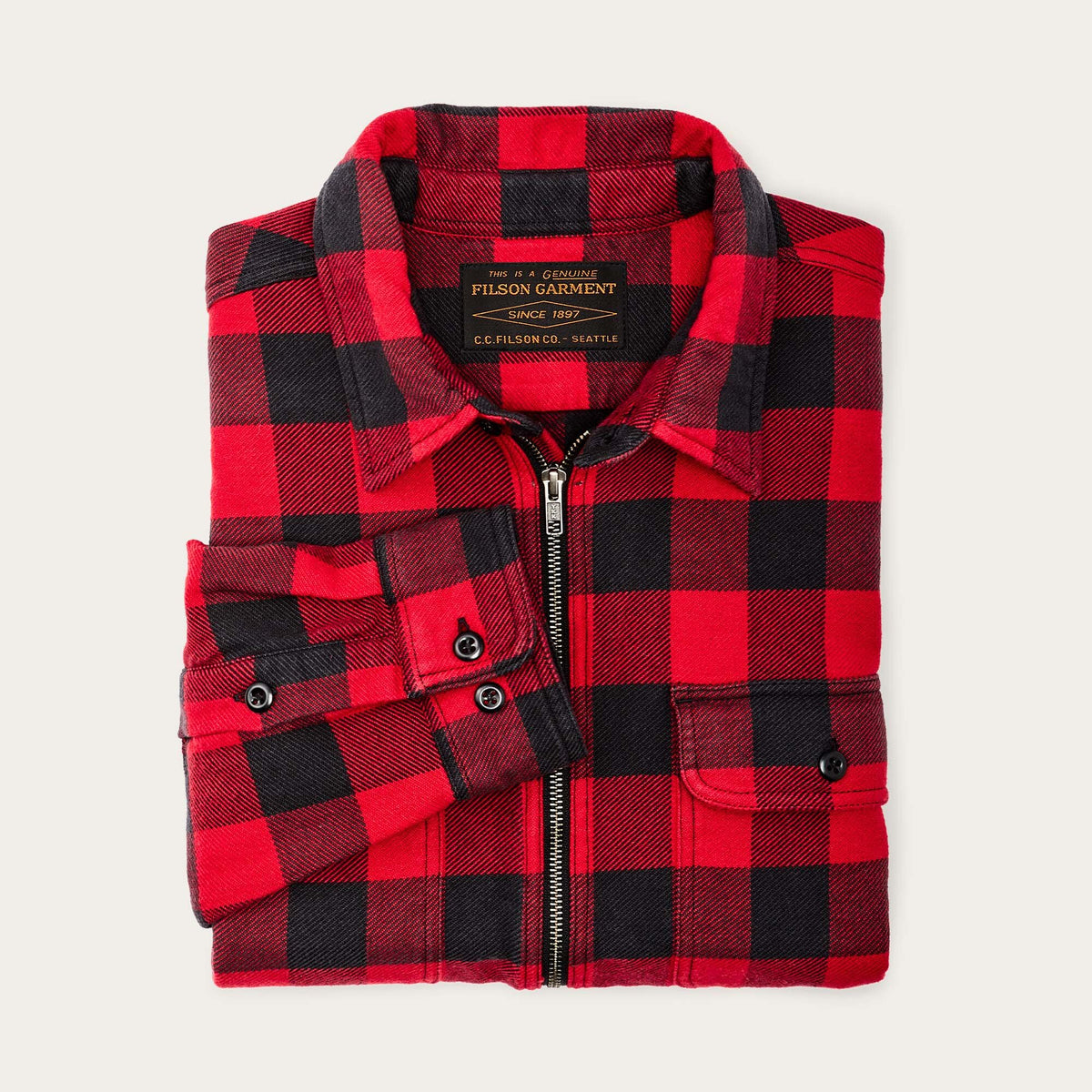 VINTAGE FLANNEL QUARTER ZIP SHIRT - M