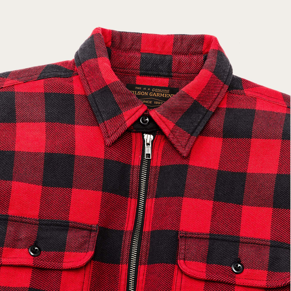 VINTAGE FLANNEL QUARTER ZIP SHIRT - M