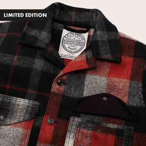 125th anniversary archival mackinaw wool cruiser by Filson | Charcoal rust patchw (Red)
