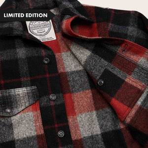 125th anniversary archival mackinaw wool cruiser by Filson | Charcoal rust patchw (Red)