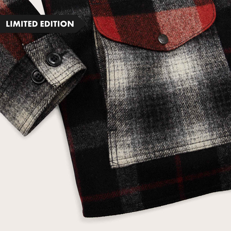 125th anniversary archival mackinaw wool cruiser by Filson | Charcoal rust patchw (Red)