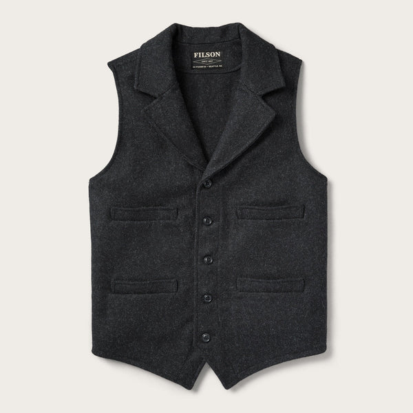 Mackinaw wool western vest by Filson | Charcoal (Grey)