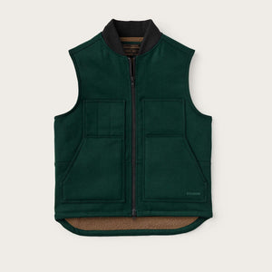 Lined mackinaw wool work vest by Filson | Dark spruce (Green)