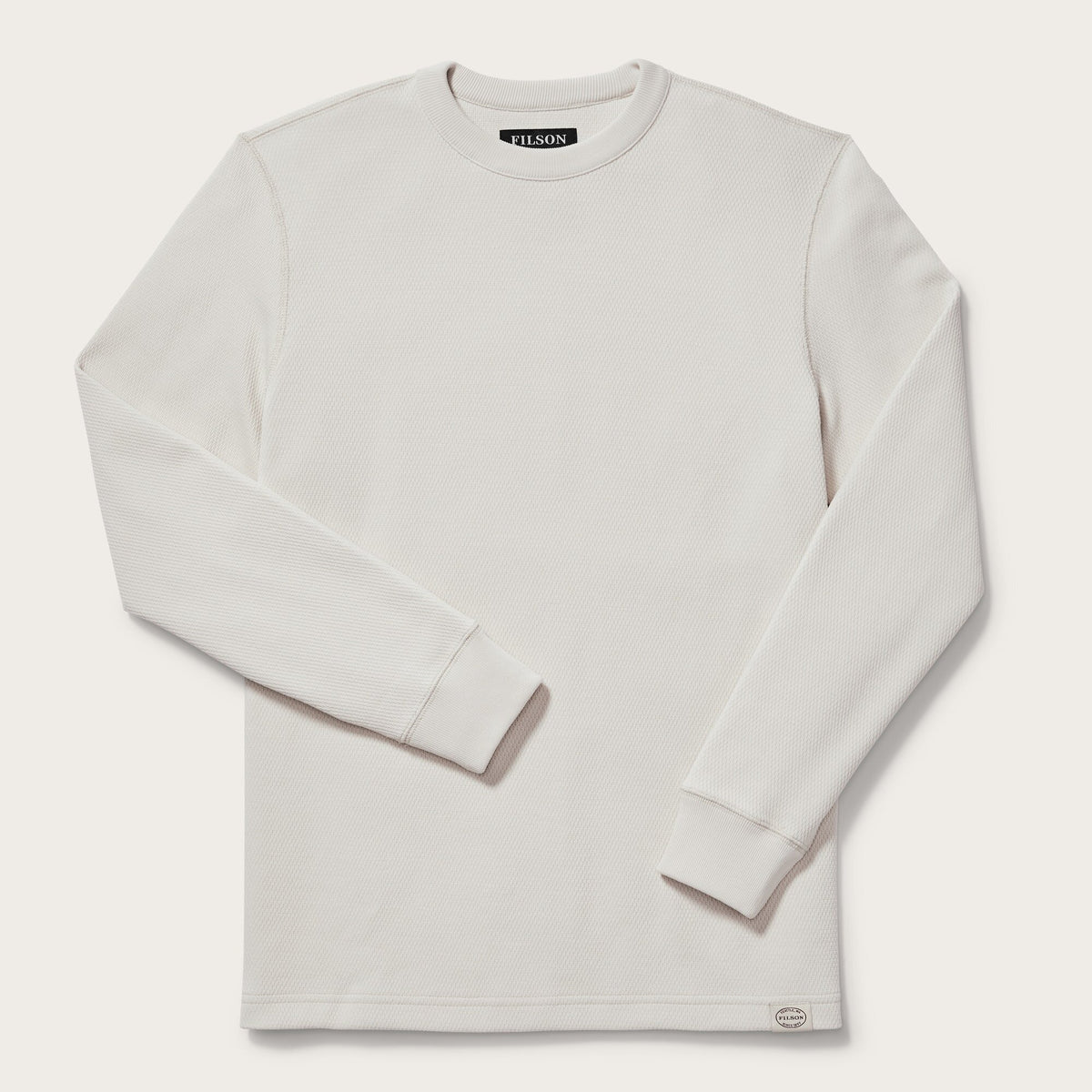 waffle knit crew neck shirt