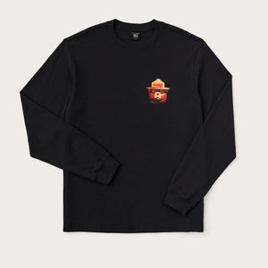 Long sleeve smokey bear pioneer t-shirt by Filson | Black / smokey if no (Black)