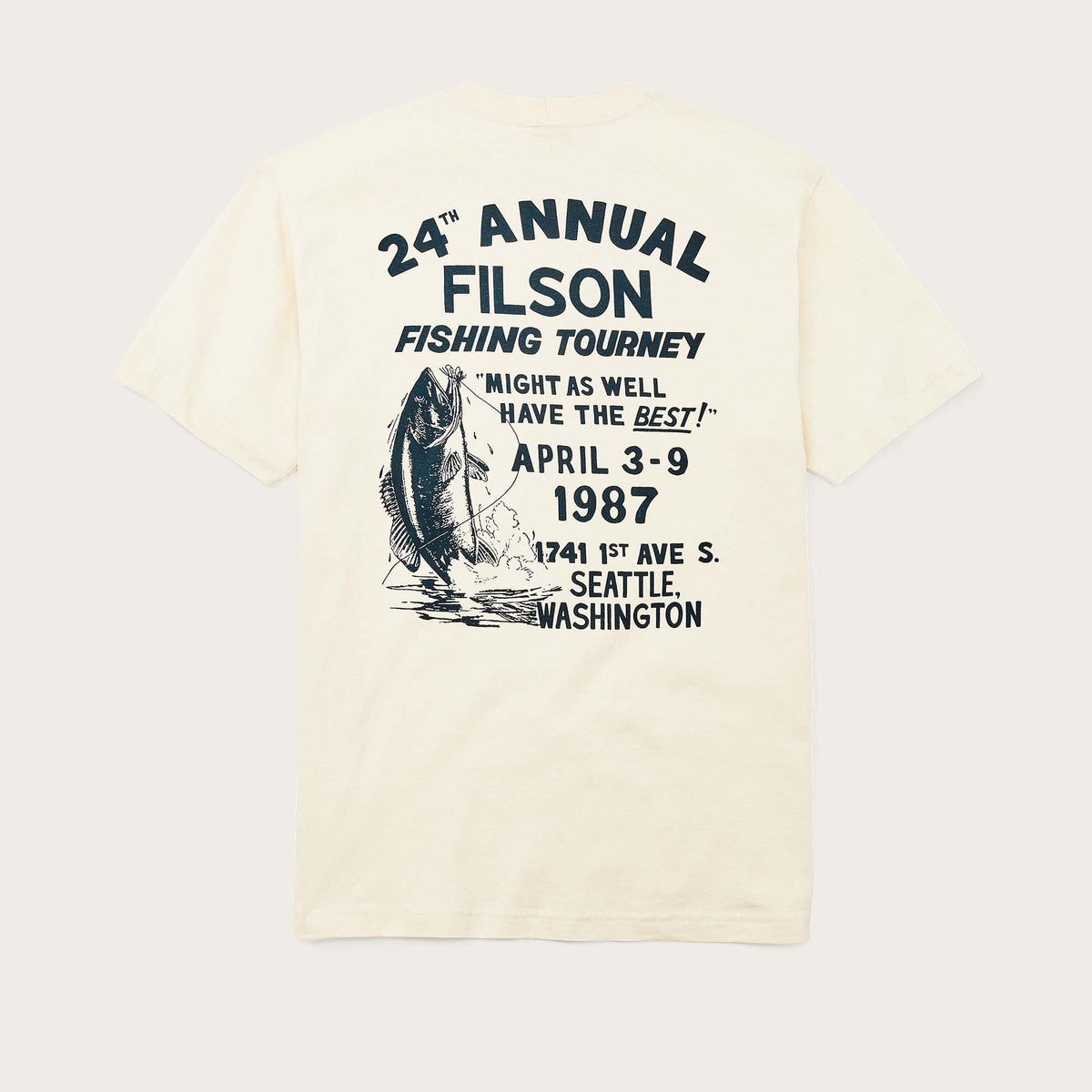 Filson - SS Pioneer Graphic T-Shirt - Stone / Fishing Tourney - Small